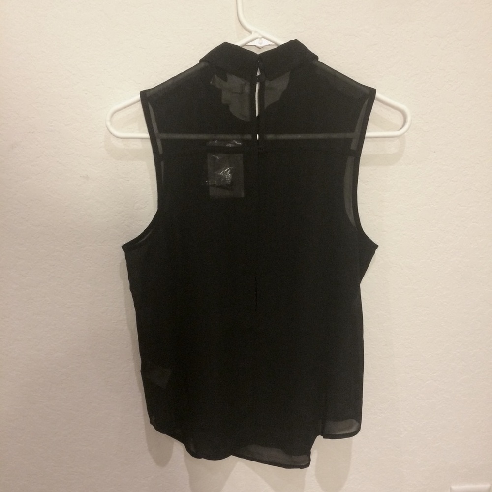 Sheer Detailed Collared Blouse NWT - Picture 3 of 6
